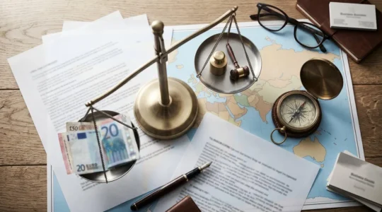 Représentation conceptuelle de la gestion des litiges internationaux pour une entreprise